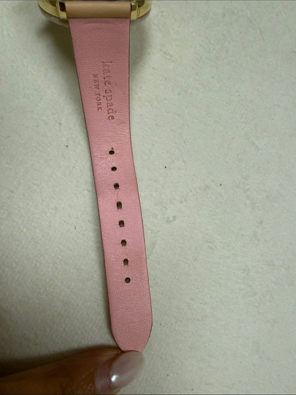 kate spade Pink Mother-of-Pearl Dial Watch with Blush Strap